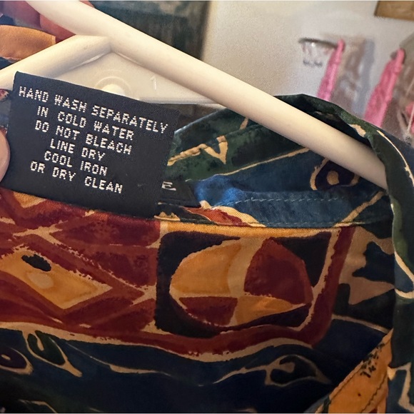 Vintage funky abstract 100% silk pocket short sleeve shirt size M - Picture 5 of 7